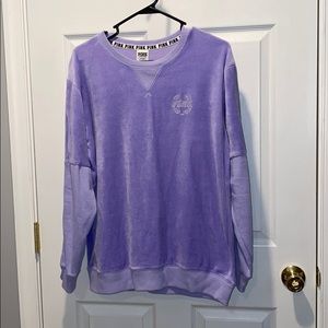 PINK velour crew neck